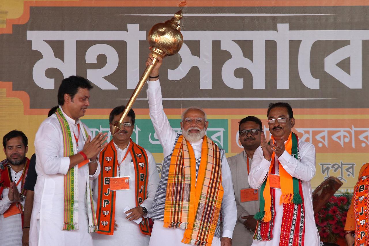 An election election campaign rally by PM Modi in Agartala