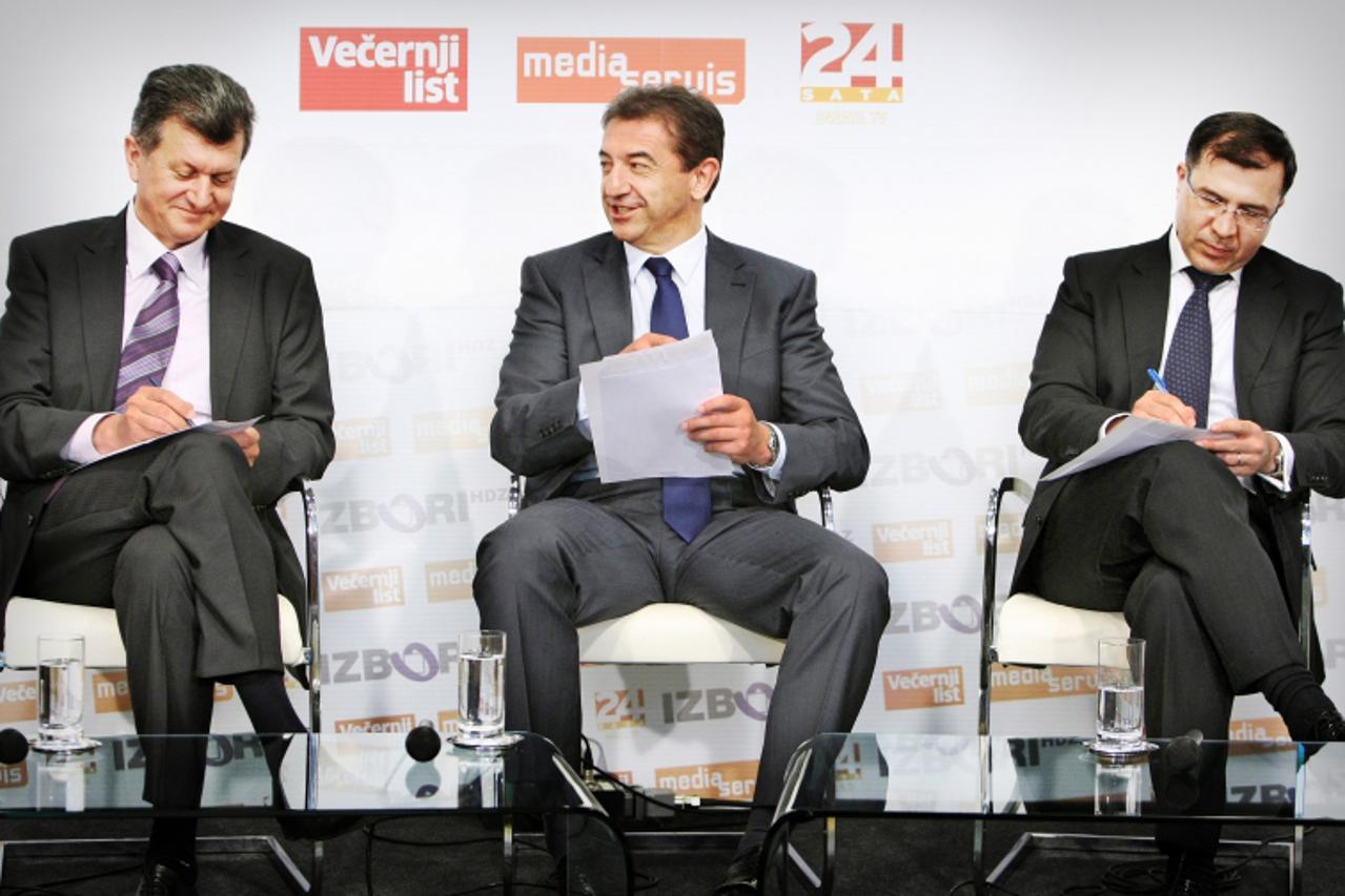 '17.05.2012., Zagreb - Suceljavanje kandidata za predsjednika HDZ-a. Milan Kujundzic, Darko Milinovic, Domagoj Ivan Milosevic.  Photo: Petar Glebov/PIXSELL'