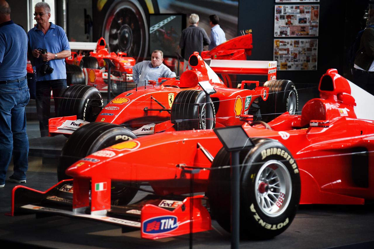FILE PHOTO: Michael Schumacher - Ferrari celebrates winnning the race