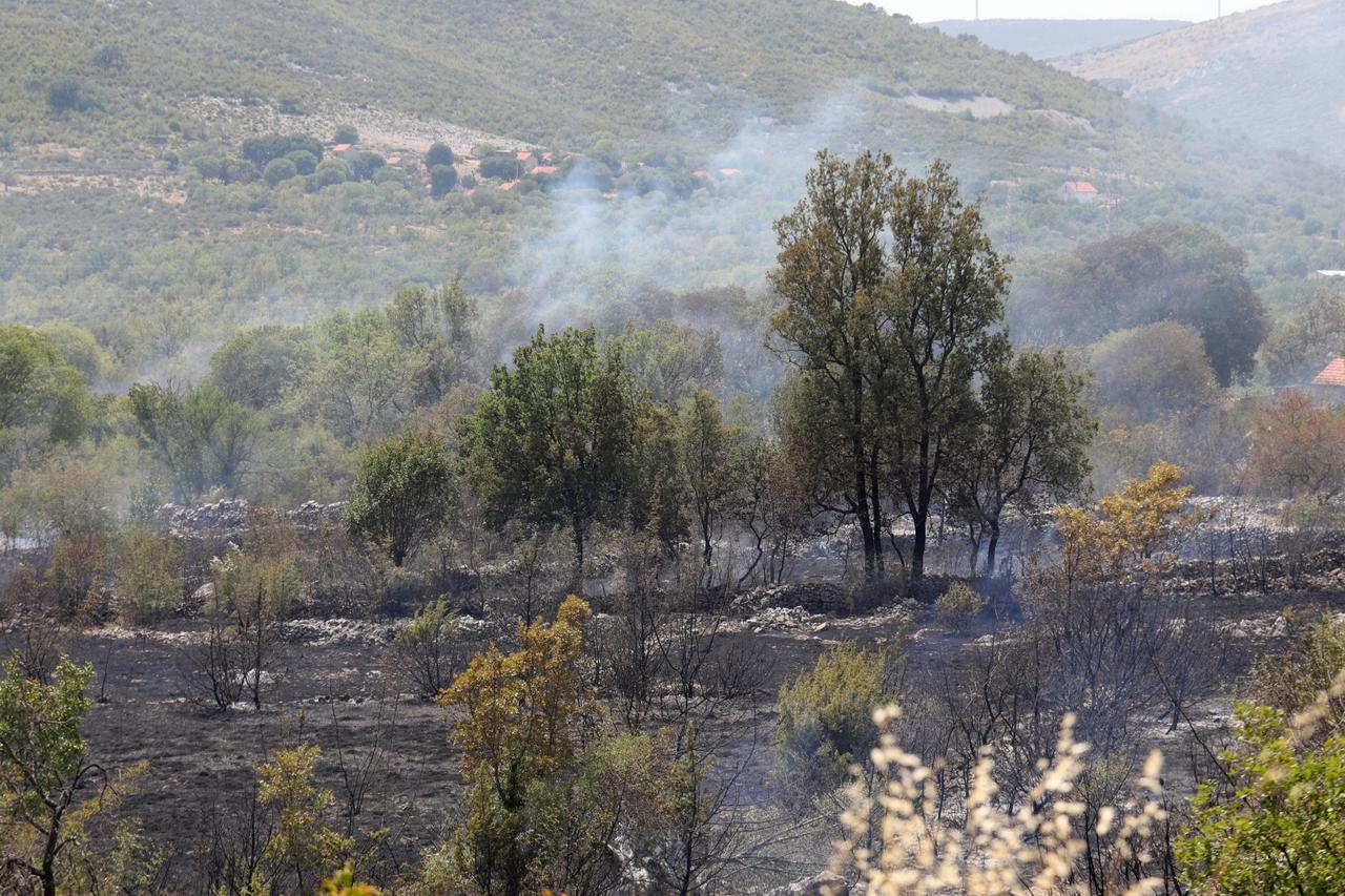 Vatrogasci uz pomoć zračnih snaga gase požar na potezu Perković - Sitno Donje