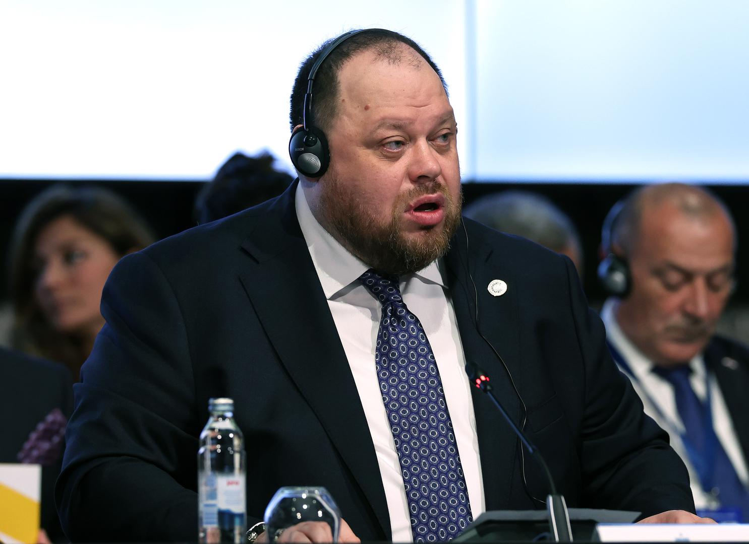 25.10.2022., Zagreb - Predsjednik Ukraine Volodimir Zelenski obratio se sudionicima Prvog parlamentarnog summita Međunarodne krimske platforme.  Ruslan Stefanchuk  Photo: Damir Sencar/HINA/POOL/PIXSELL