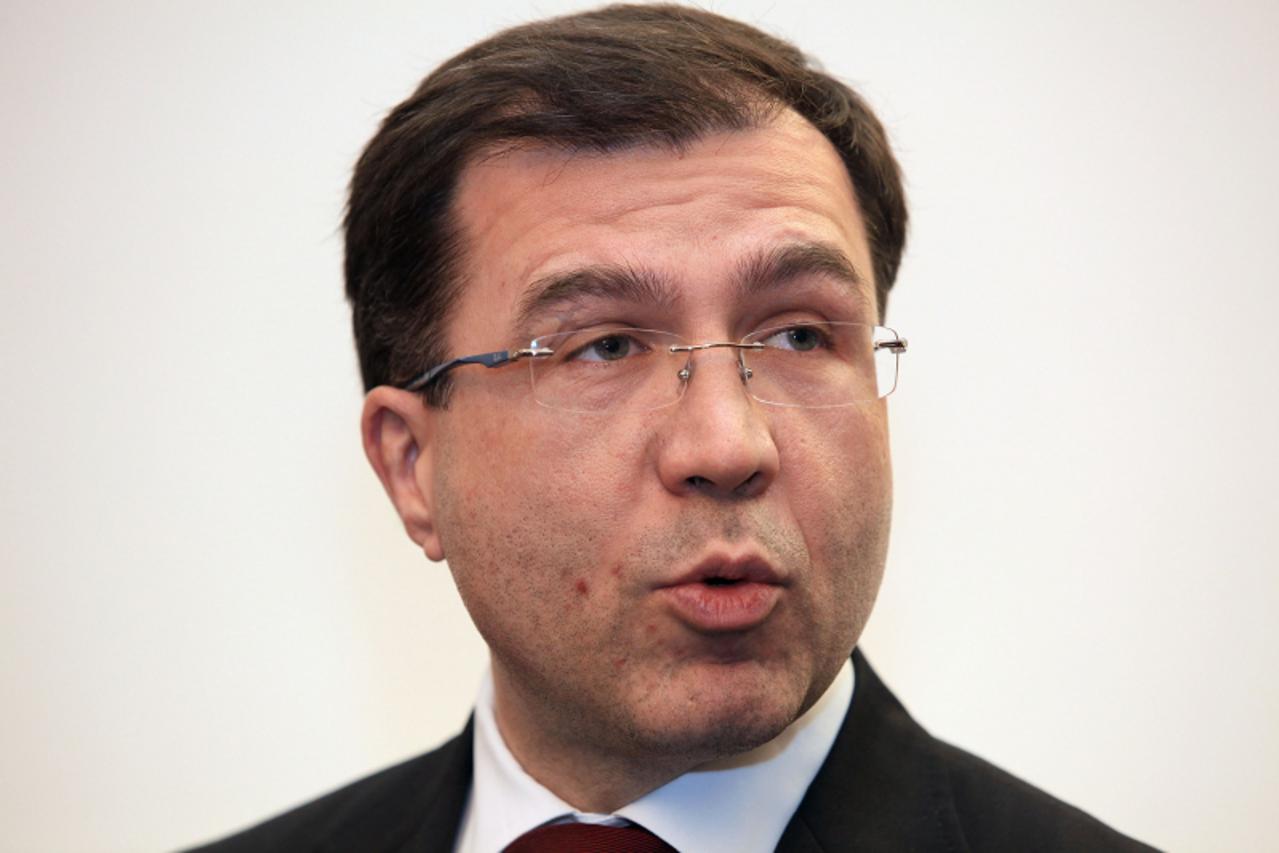 '02.02.2011.Markov trg , Zagreb -  Konferencija za tisak Domagoja Ivana Milosevica, potpredsjednika Vlade RH za investicije.  Photo: Patrik Macek/PIXSELL'