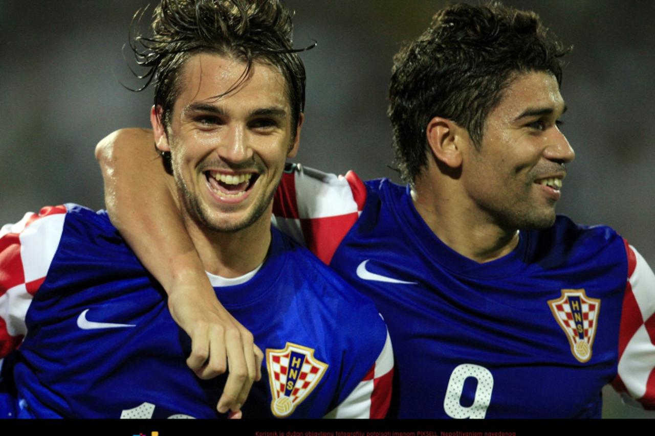 '09.10.2010., Tel Aviv - Kvalifikacijska utakmice hrvatske nogometne reprezentacije , grupe F, protiv Izraela za europsko prvenstvo u Ukrajini i Poljskoj 2012 g. Niko Kranjcar, Eduardo da Silva. Photo