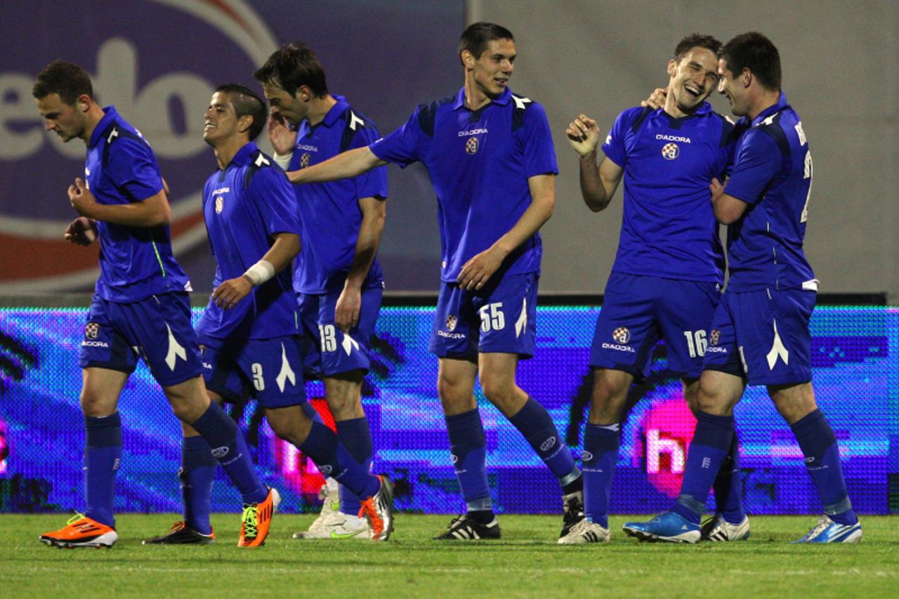 '11.05.2011., stadion Maksimir, Zagreb - Prva utakmica finala Hrvatskog nogometnog kupa, GNK Dinamo - NK Varazdin. Ivan Tomecak, Ibanez, Tonel, Ante Rukavina, Milan Badelj, Fatos Beciraj. Photo: Slavk