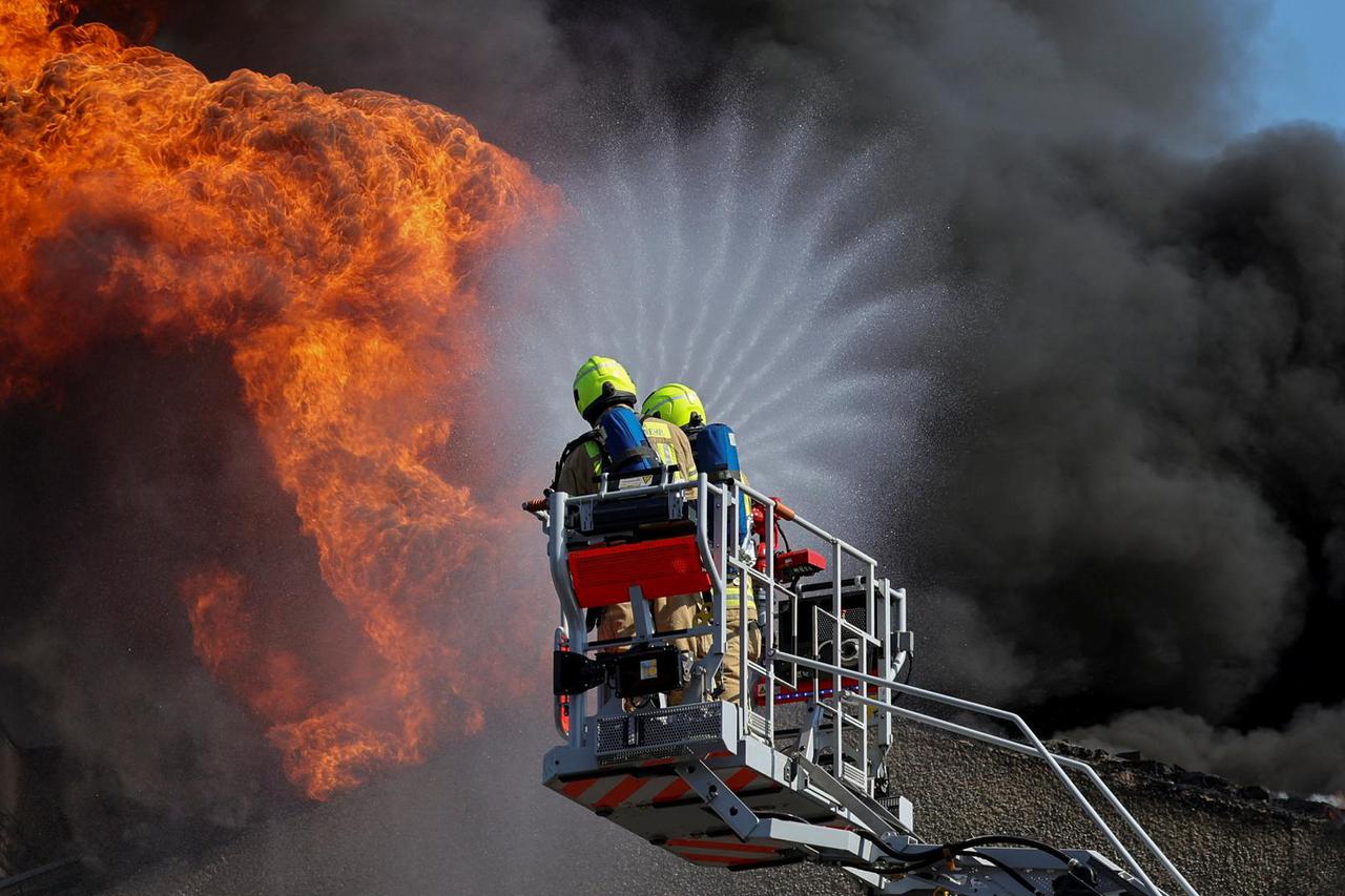 Fire at an apartment building, in Berlin