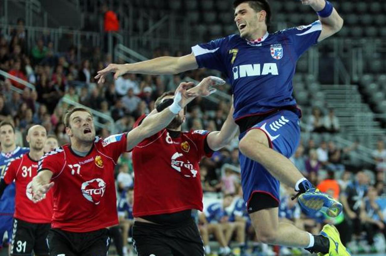 '27.10.2013., Arena Zagreb, Zagreb - 8. kolo SEHA lige, RK Croatia Osiguranje Zagreb - RK Vardar. Luka Stepancic. Photo: Goran Jakus/PIXSELL'