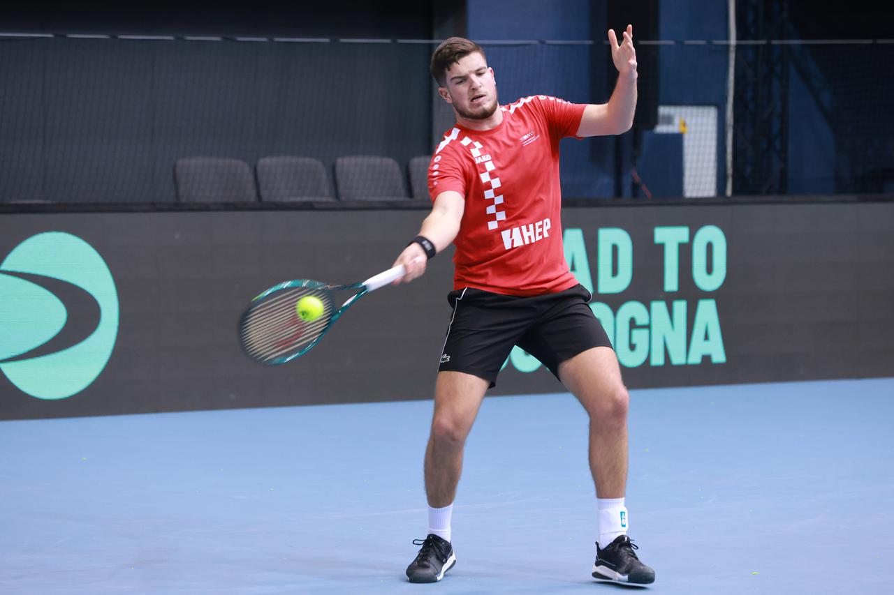 Osijek: Trening hrvatske Davis cup reprezentacije