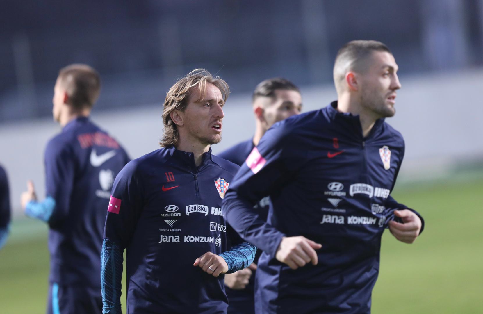 21.03.2023., Split - Na stadionu Hrvatski vitezovi odrzan je trening hrvatske nogometne reprezentacije uoci utakmice kvalifikacija za EURO 2024. koju igraju protiv Walesa. Luka Modric Photo: Ivo Cagalj/PIXSELL