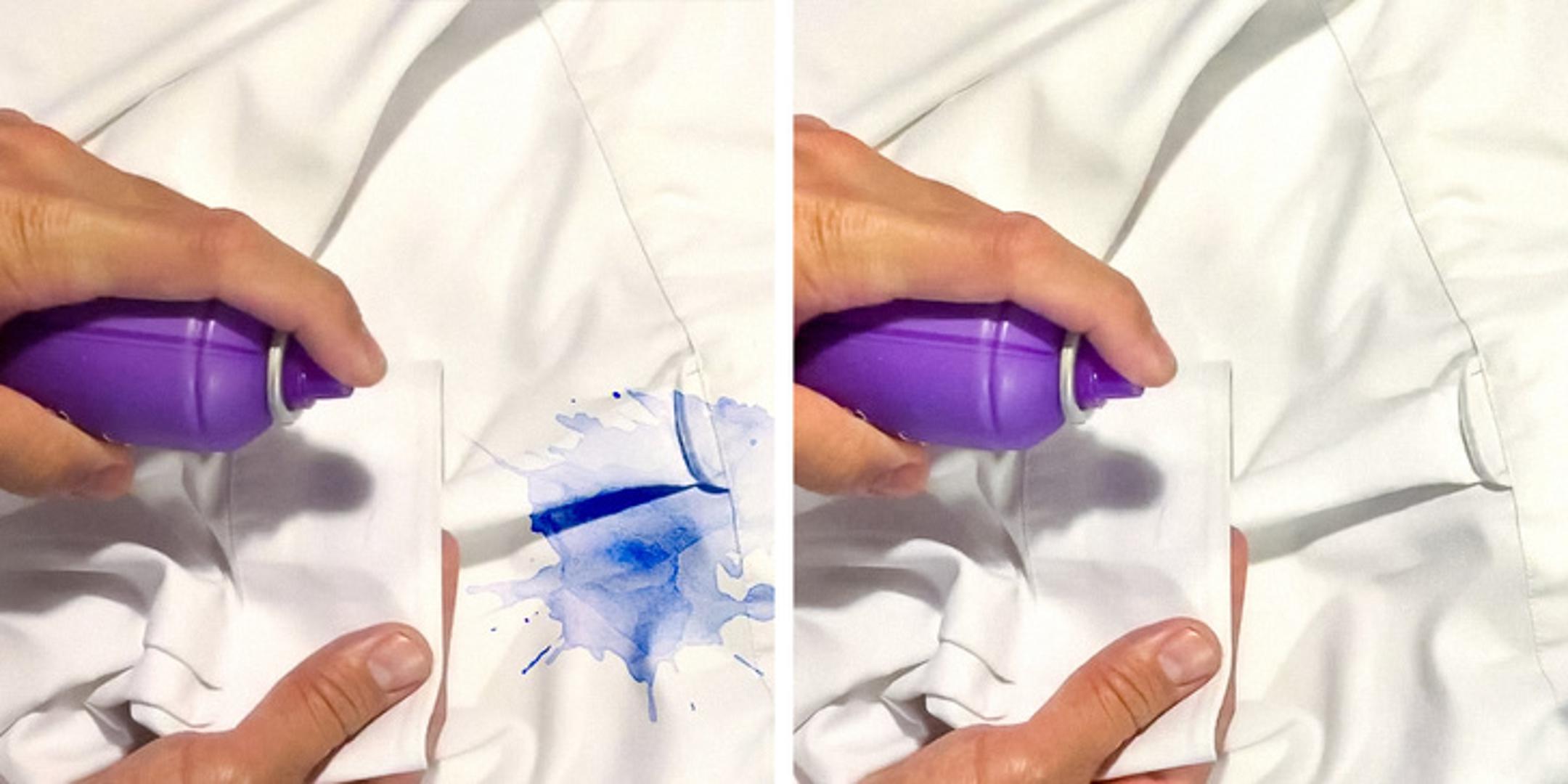 Mrlje od tinte s vaše odjeće poprskajte lakom za kosu, ostavite tako nekoliko minuta, a zatim operite na uobičajeni način. 