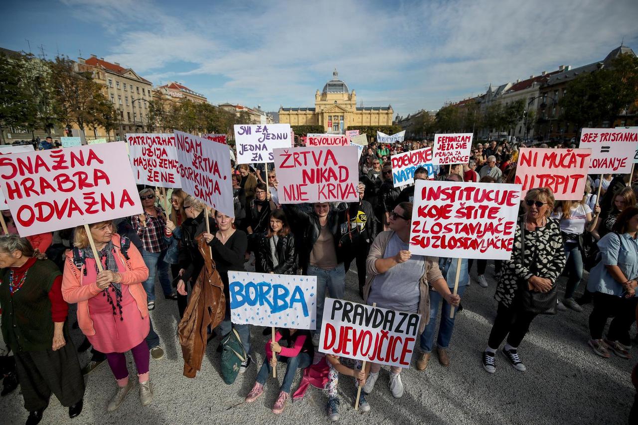 Zagreb: Na Trgu kralja Tomislava održan prosvjed "Pravda za djevojčice"