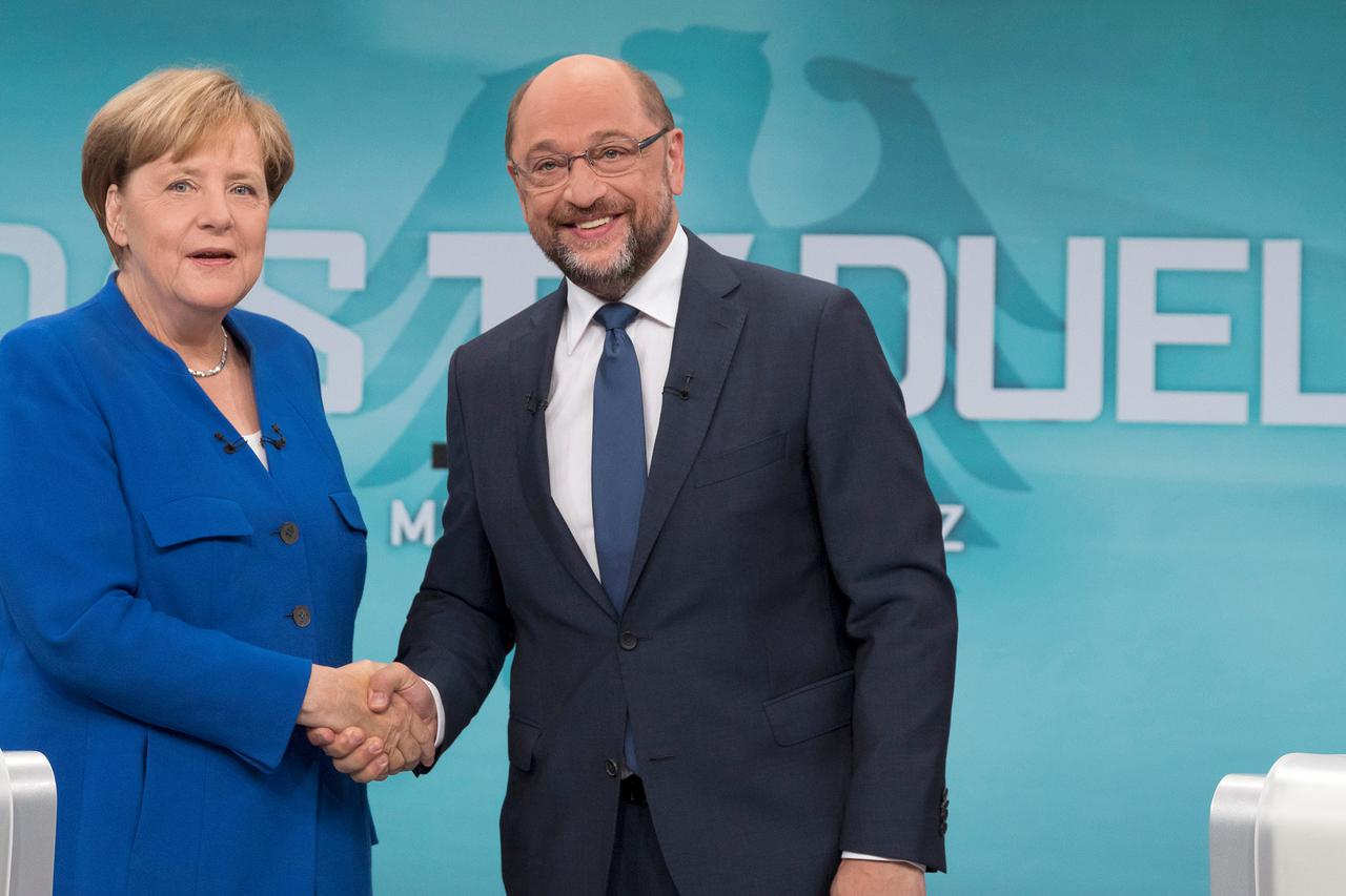 Merkel, Schulz i Juncker