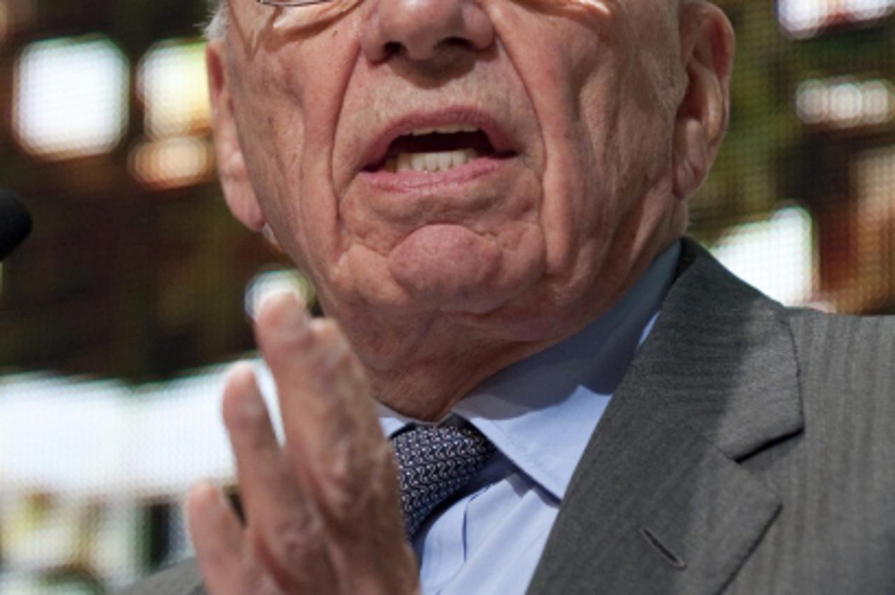 '(FILES) This file photo taken on June 22, 2010 shows Rupert Murdoch, chairman and CEO of News Corporation, speaking during a session at the New York Forum. Rupert Murdoch said November 9, 2011 he wil
