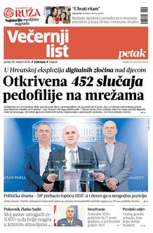 Večernji list naslovnica