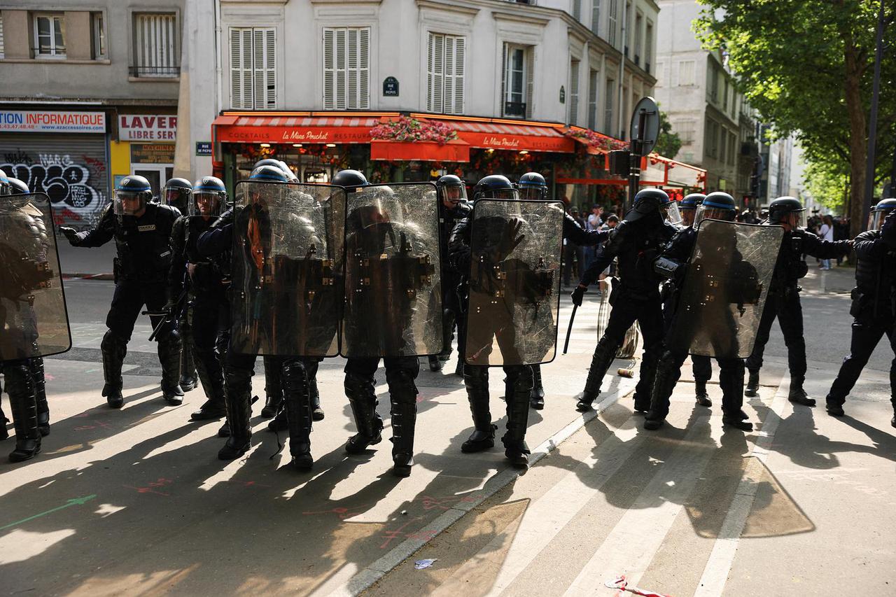 Traditional May Day labour union march in Paris