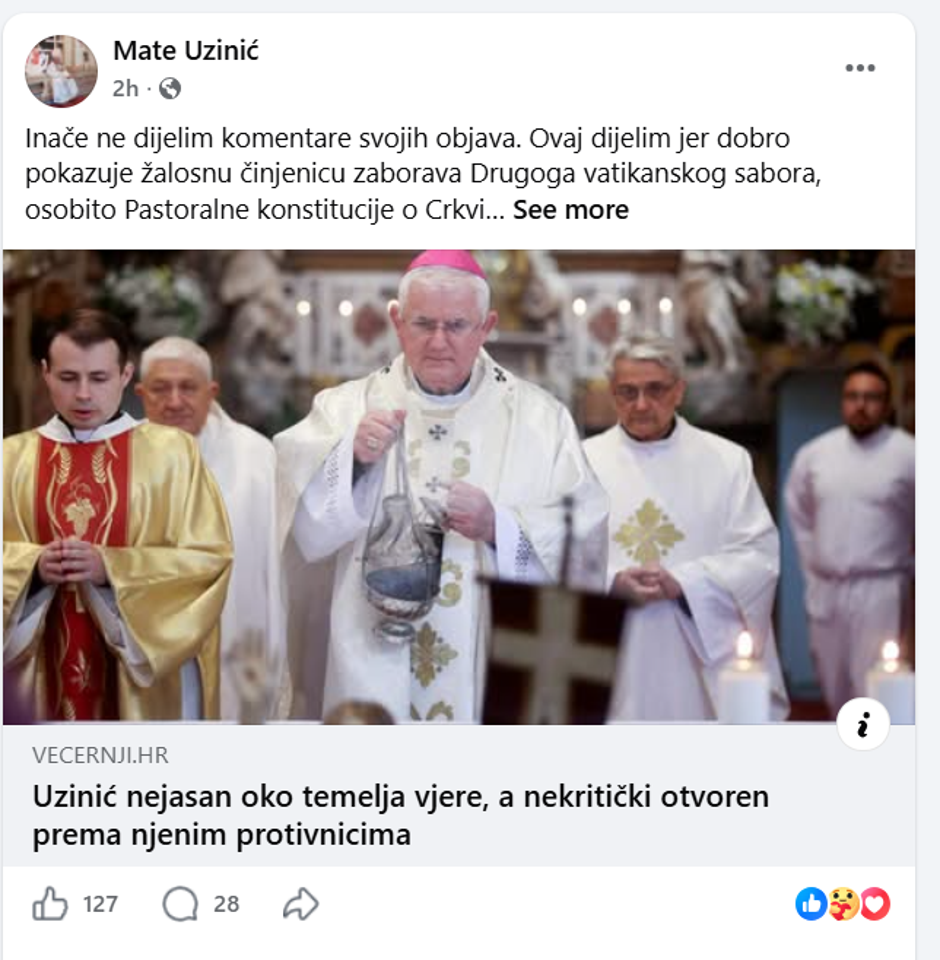 Objava Mate Uzinića