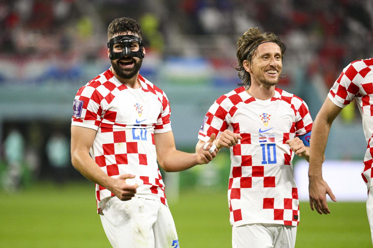 Match de football lors de la coupe du monde FIFA Qatar 2022 : La Croatie l'emporte sur le Maroc 2 - 1 à Doha