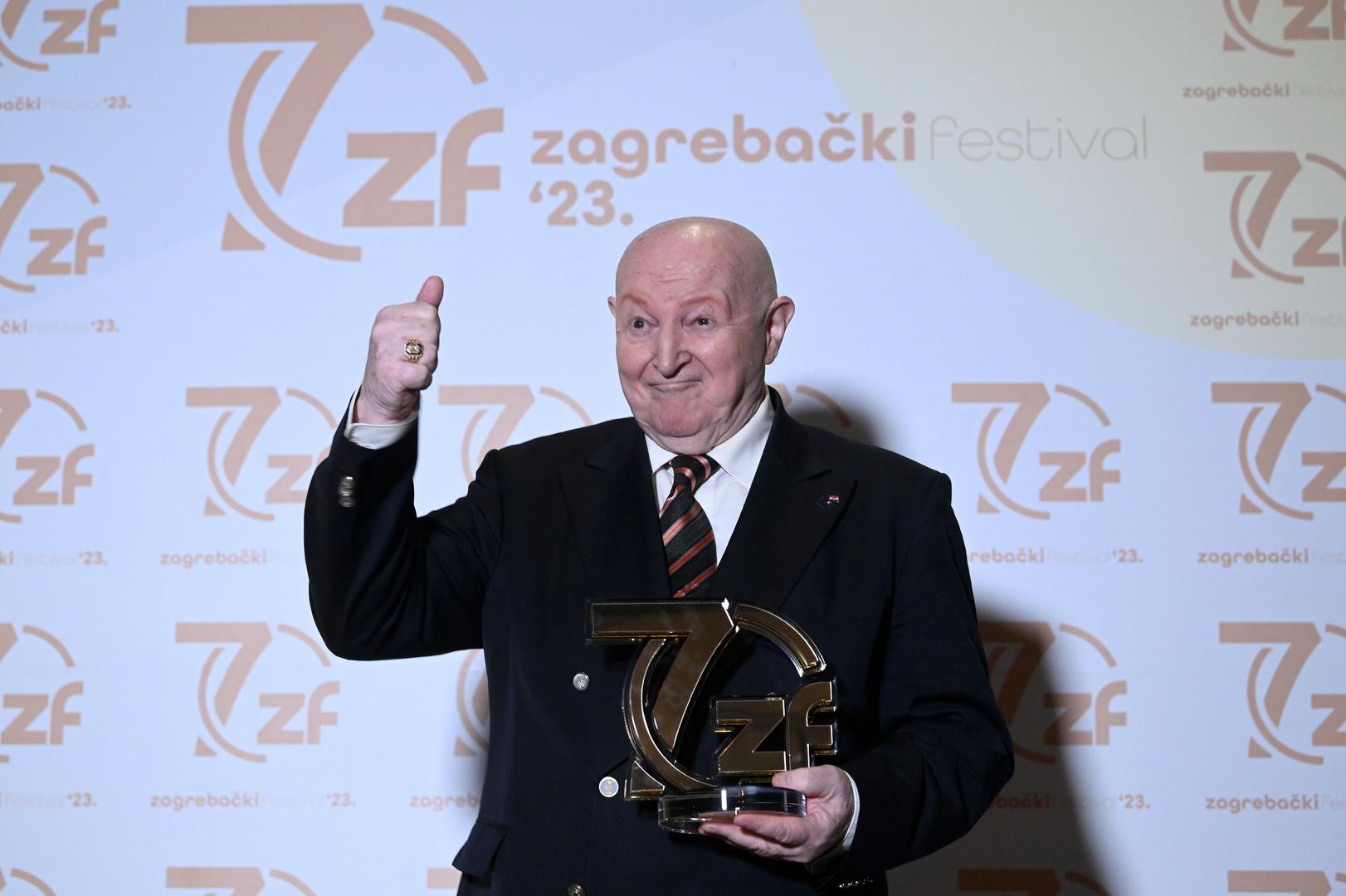 15.03.2023., Zagreb - 70 godina Zagrebackog festivala, promocija monografije i dodjela posebnog priznanja Dragi Diklicu. Drago Diklic Photo: Marko Lukunic/PIXSELL