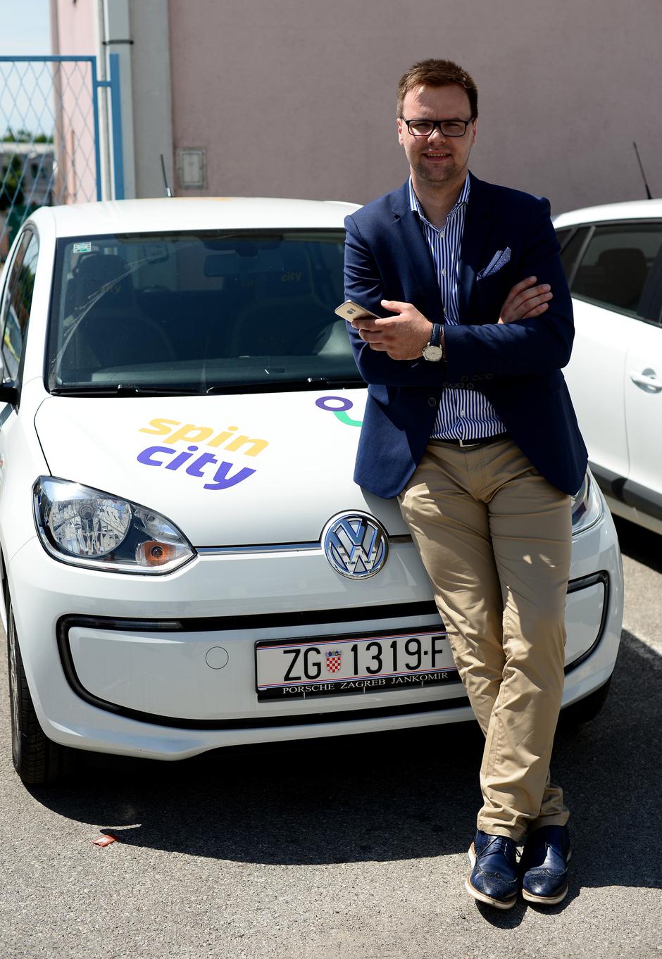 16.06.2016.,Zagreb -  Spin City je prva usluga dijeljenja automobila u Hrvatskoj koja svojim clanovima omogucava jednostavan pristup automobilu po principu 24/7. Vozilo se moze preuzeti unutar Spin City zone, voziti ga bas koliko treba i ostaviti na bilo 