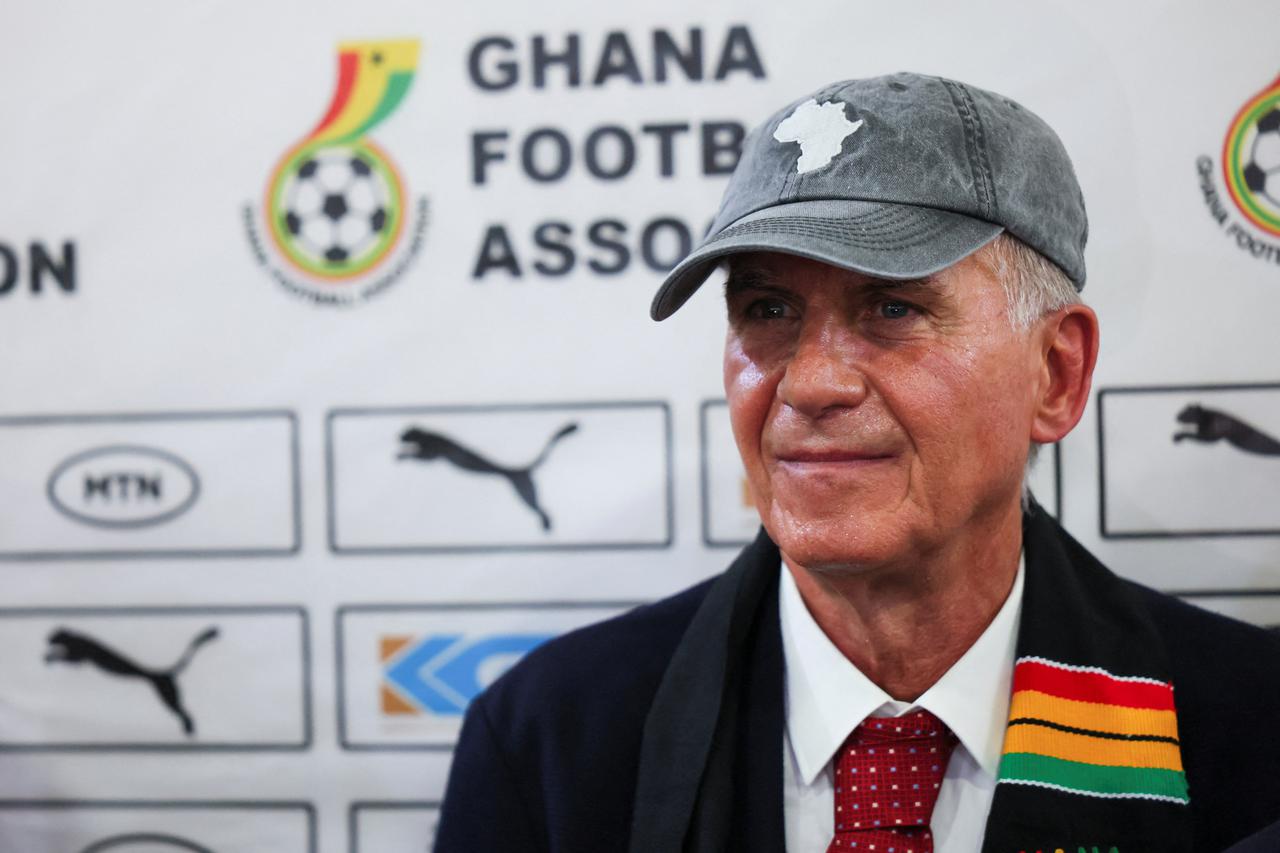 Head coach of Ghana's national soccer team Carlos Queiroz holds a press conference