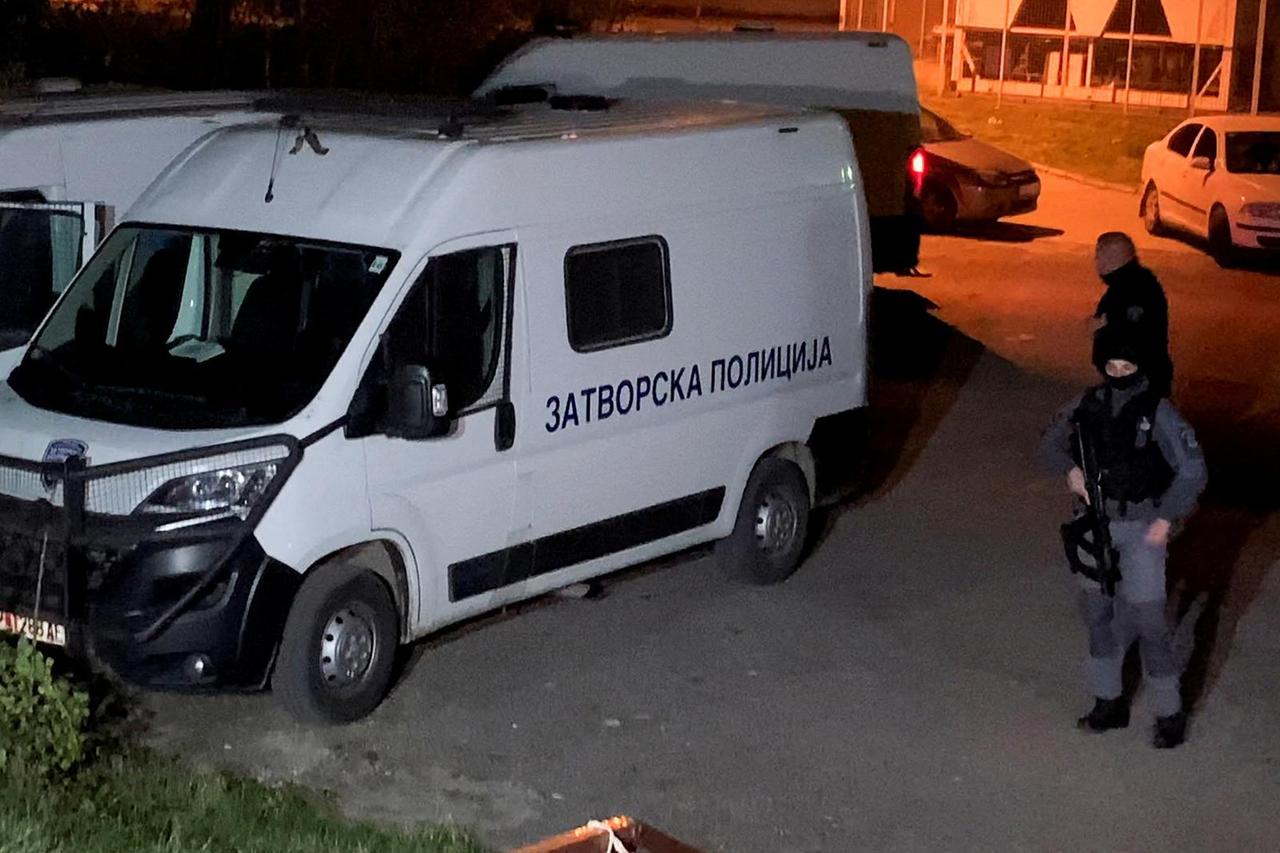 Special police bring the suspects of kidnapping and killing Vanja Gorgievska, 14, to Skopje court to have their custody prolonged