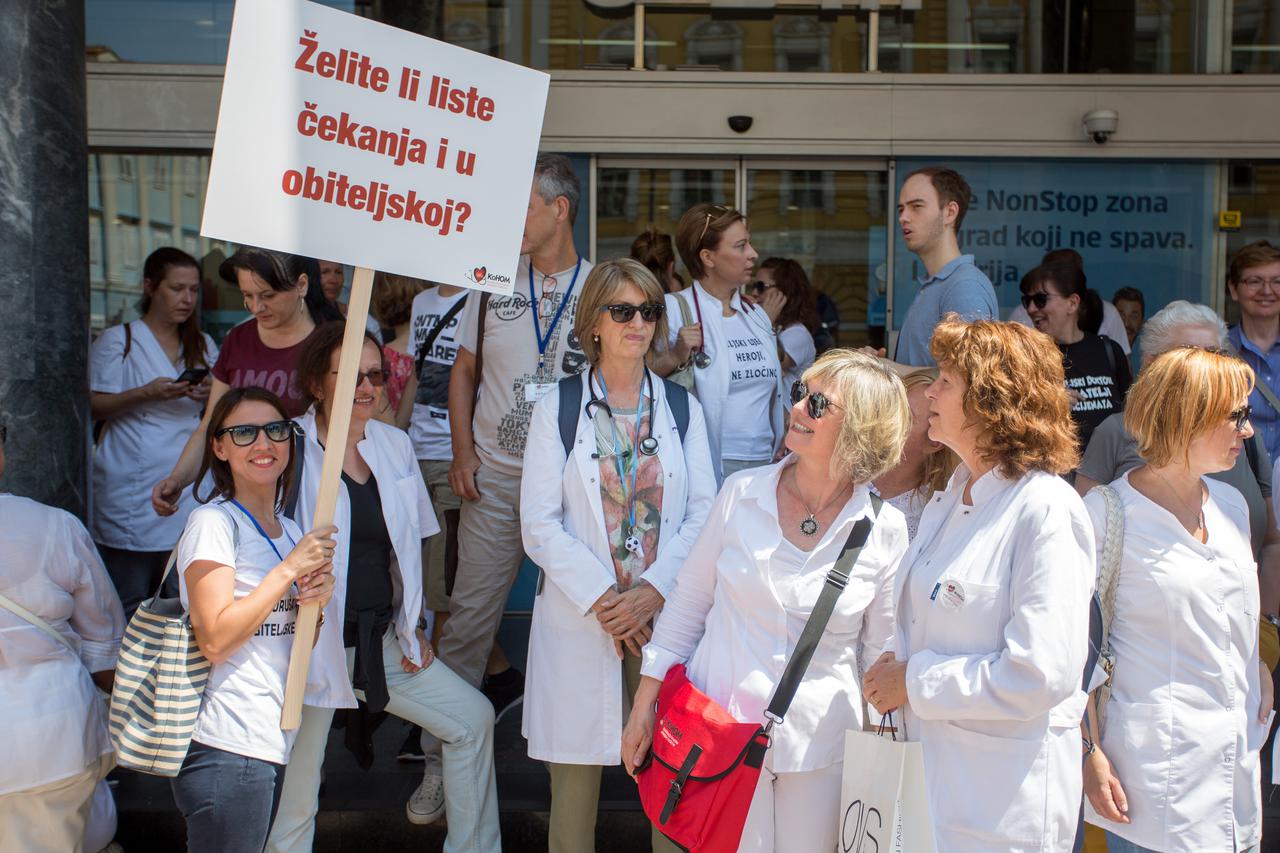 Prosvjed liječnika opće prakse zbog nezadovoljstva nacrtom prijedloga novog Zakona o zdravstvenoj zaštiti