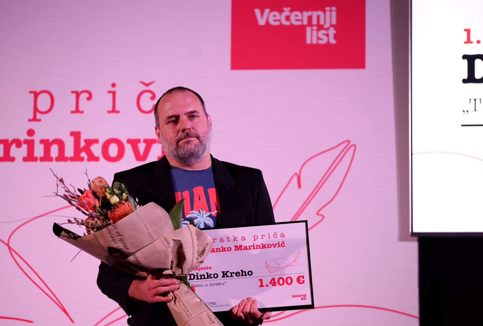 Prvom nagradom na 59. natječaju za kratku priču "Ranko Marinković" ovjenčan je prevoditelj i književnik Dinko Kreho za priču "Tamo, u mraku"