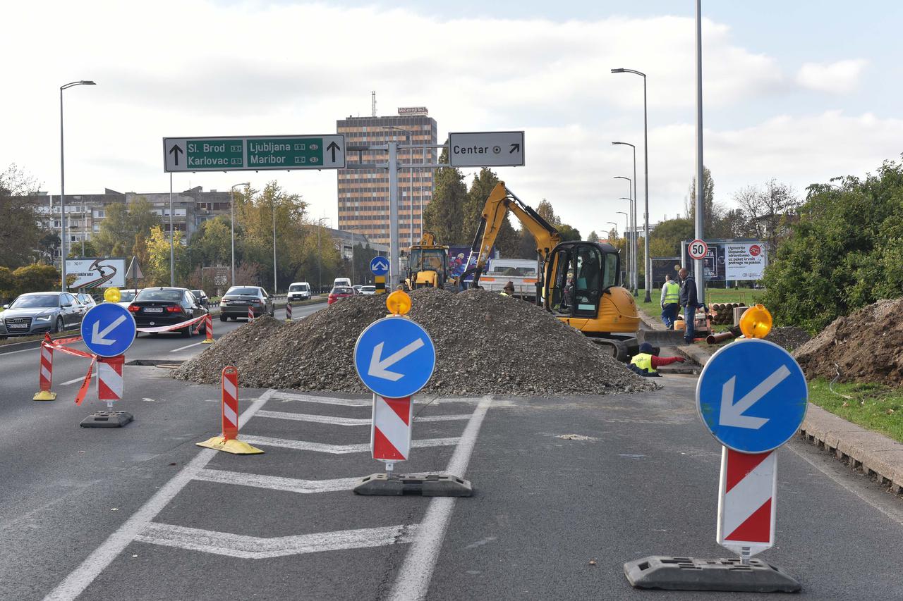 Zagreb: Radovi na sjevernom traku Slavonske avenije
