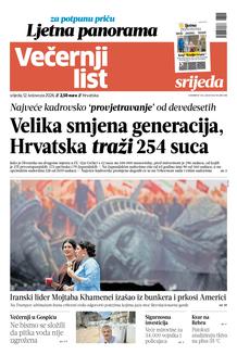 Večernji list naslovnica