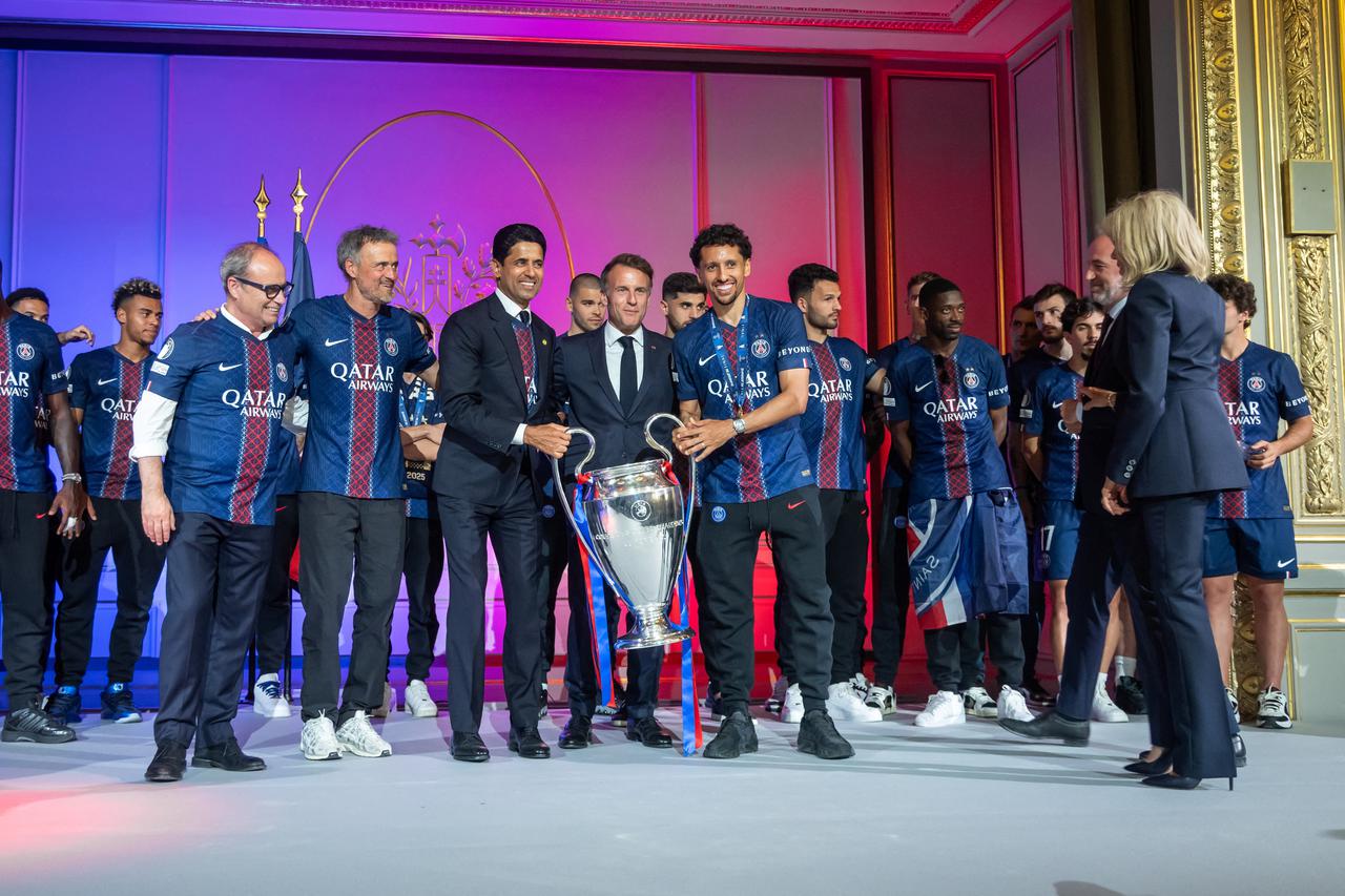 French President Macron hosts PSG reception at Elysee Palace after Champions League win