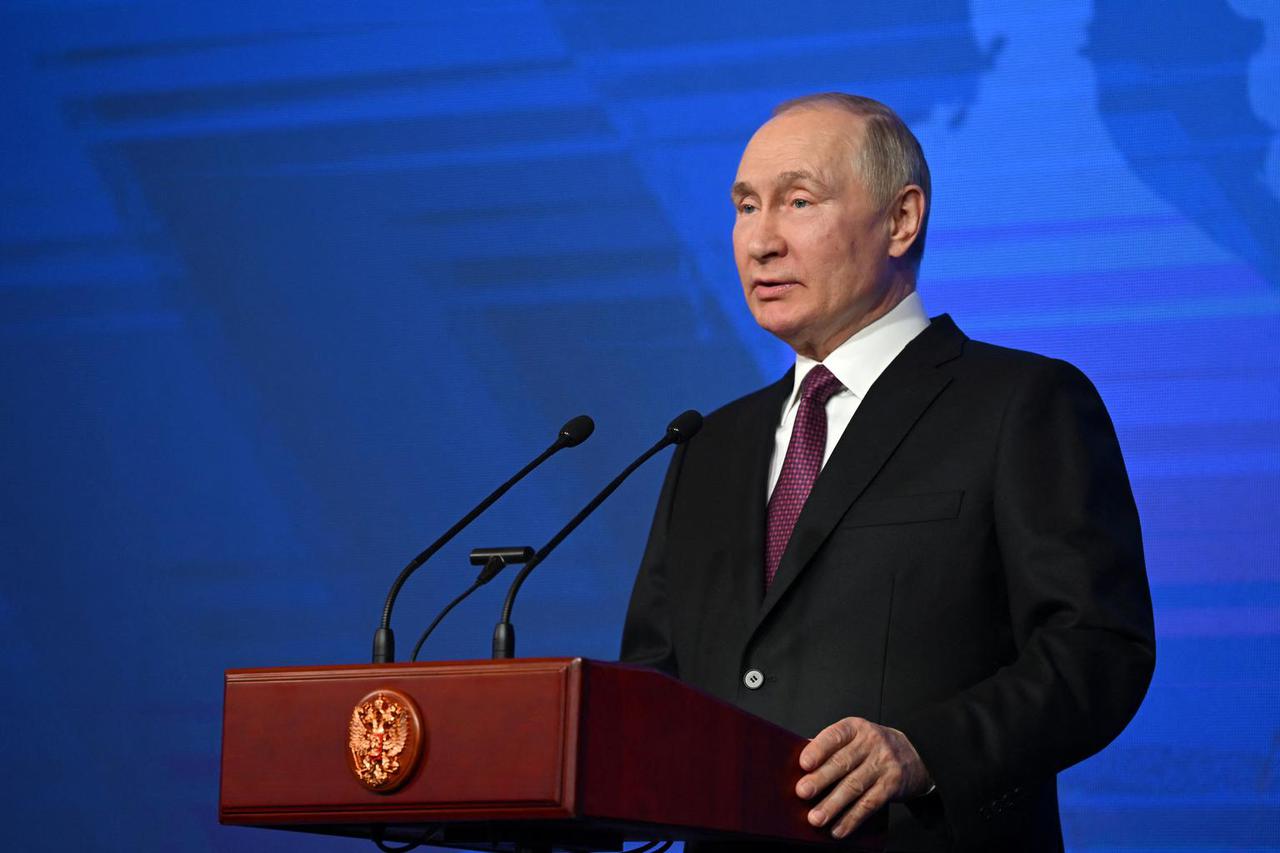 Russian President Putin delivers a speech on National Unity Day in Moscow