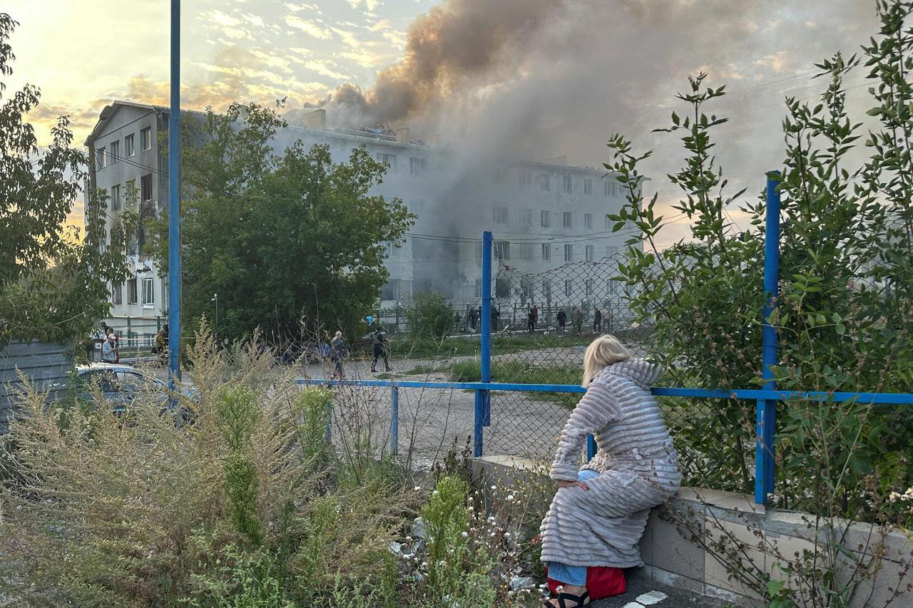 Aftermath of a Russian drone attack in Kharkiv
