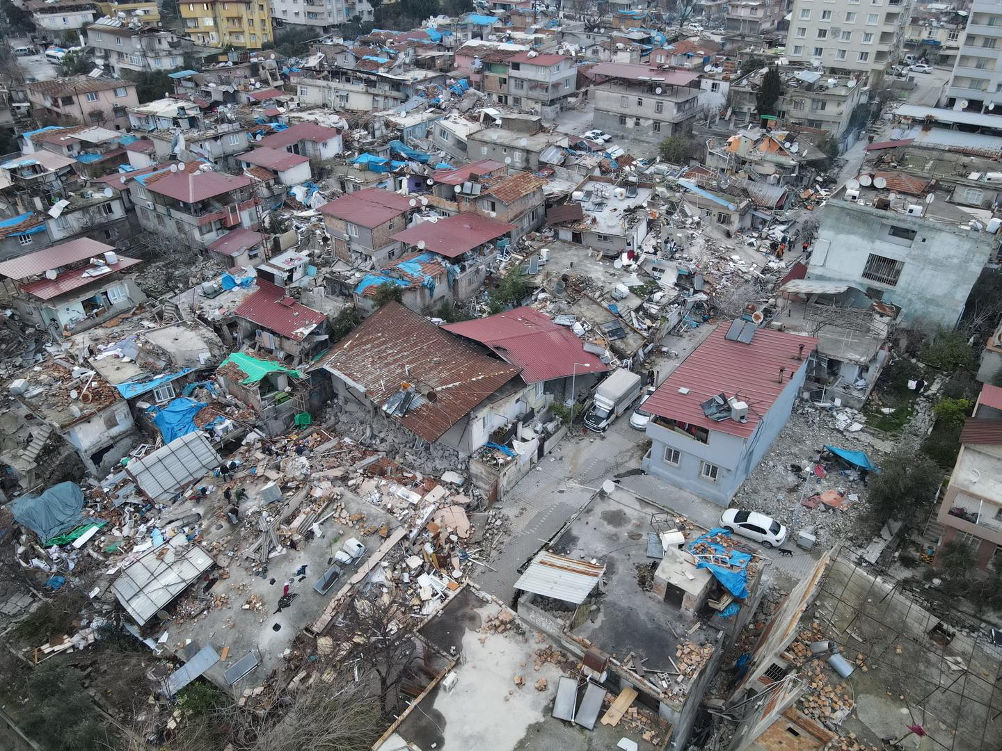 Drone view of the Emek district of Hatay city in south Turkey after earthquake on February 7, 2023. A powerful earthquake has hit a wide area in south-eastern Turkey, near the Syrian border, killing more than 7000 people and trapping many others. Photo by Serdar Ozsoy/Depo Photos/ABACAPRESS.COM Photo: Depo Photos/ABACA/ABACA