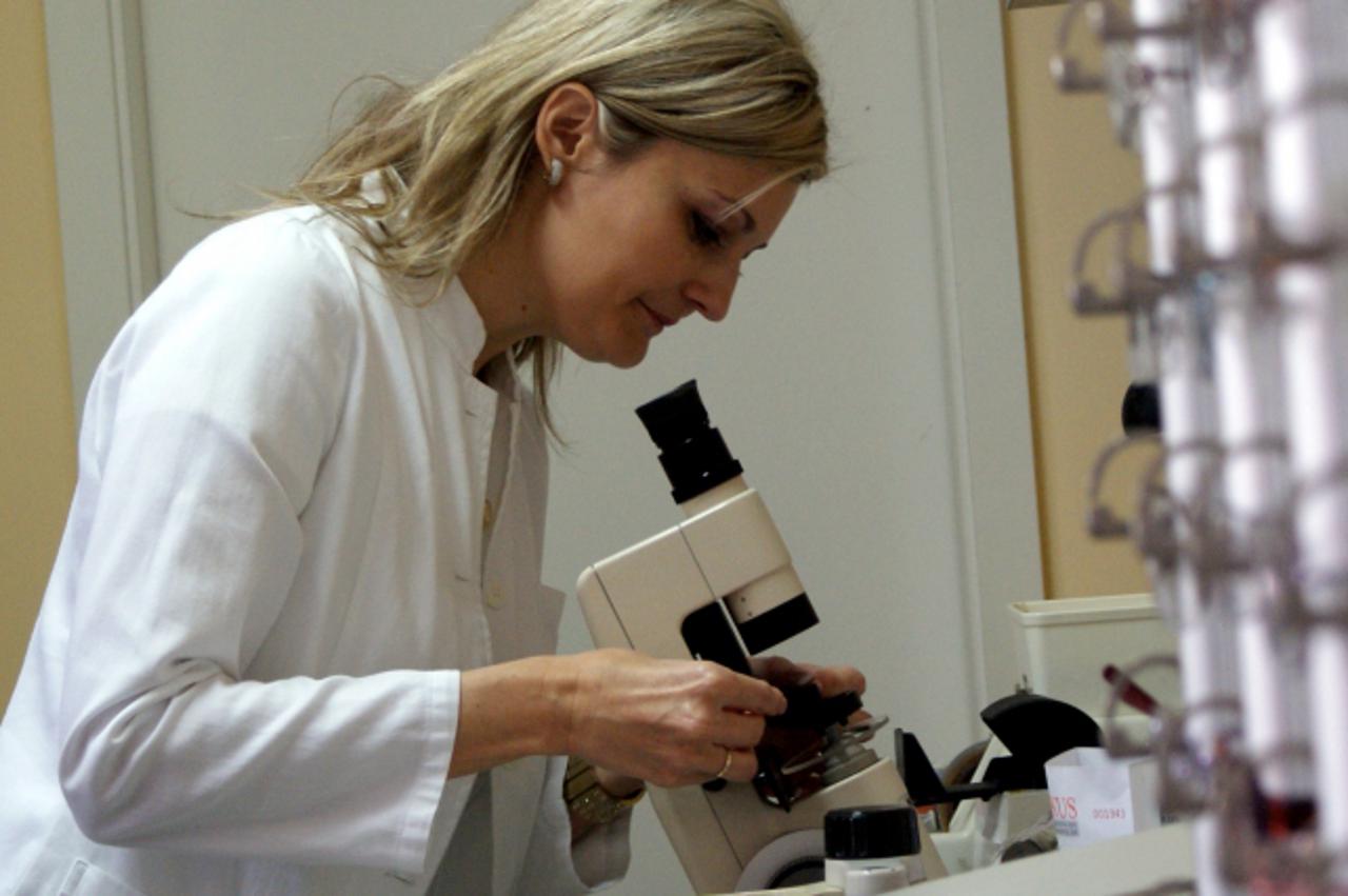 \'podravina i bilogora, virovitica, 3.12.2010. dr. natasa brijacak polaze ispit - izrada naocala sa posebnim lecama, po mjeri, dio je ispita snimila: marija lovrenc\'
