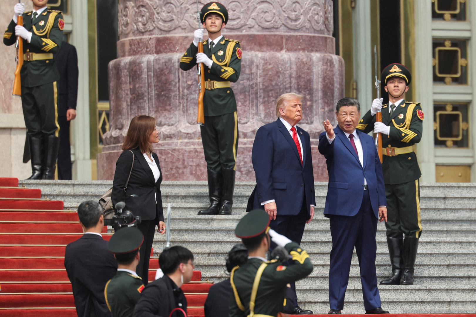 Chinese President Xi Jinping attends a welcome ceremony with U.S. President Donald Trump at the Great Hall of the People, in Beijing, China, May 14, 2026. REUTERS/Maxim Shemetov/Pool Photo: MAXIM SHEMETOV/REUTERS