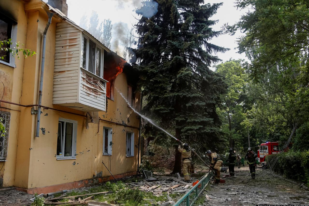 Aftermath of shelling in Donetsk