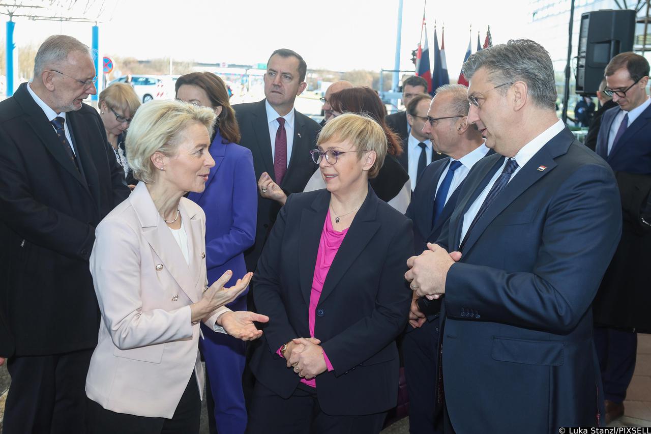 Obilježavanje članstva Hrvatske u Schengenskom prostoru i europodručju, Plenković i Von der Leyen stigli na Breganu