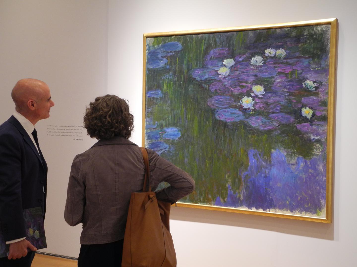 Claude Monet, Lopoči u cvatu: 
Jedna od 250 slika iz Monetove serije Lopoči, rađena je od 1914. do 1917. godine. Rockefellerovi su sliku nabavili 1956. godine