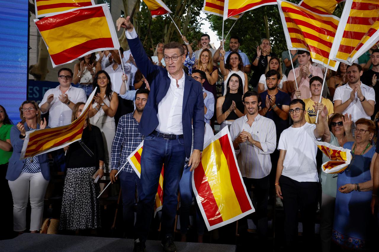 Spanish opposition People's Party leader Feijoo kicks off campaign ahead of snap election, in Castelldefels