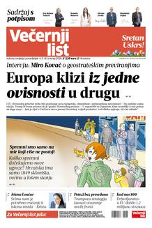 Večernji list naslovnica
