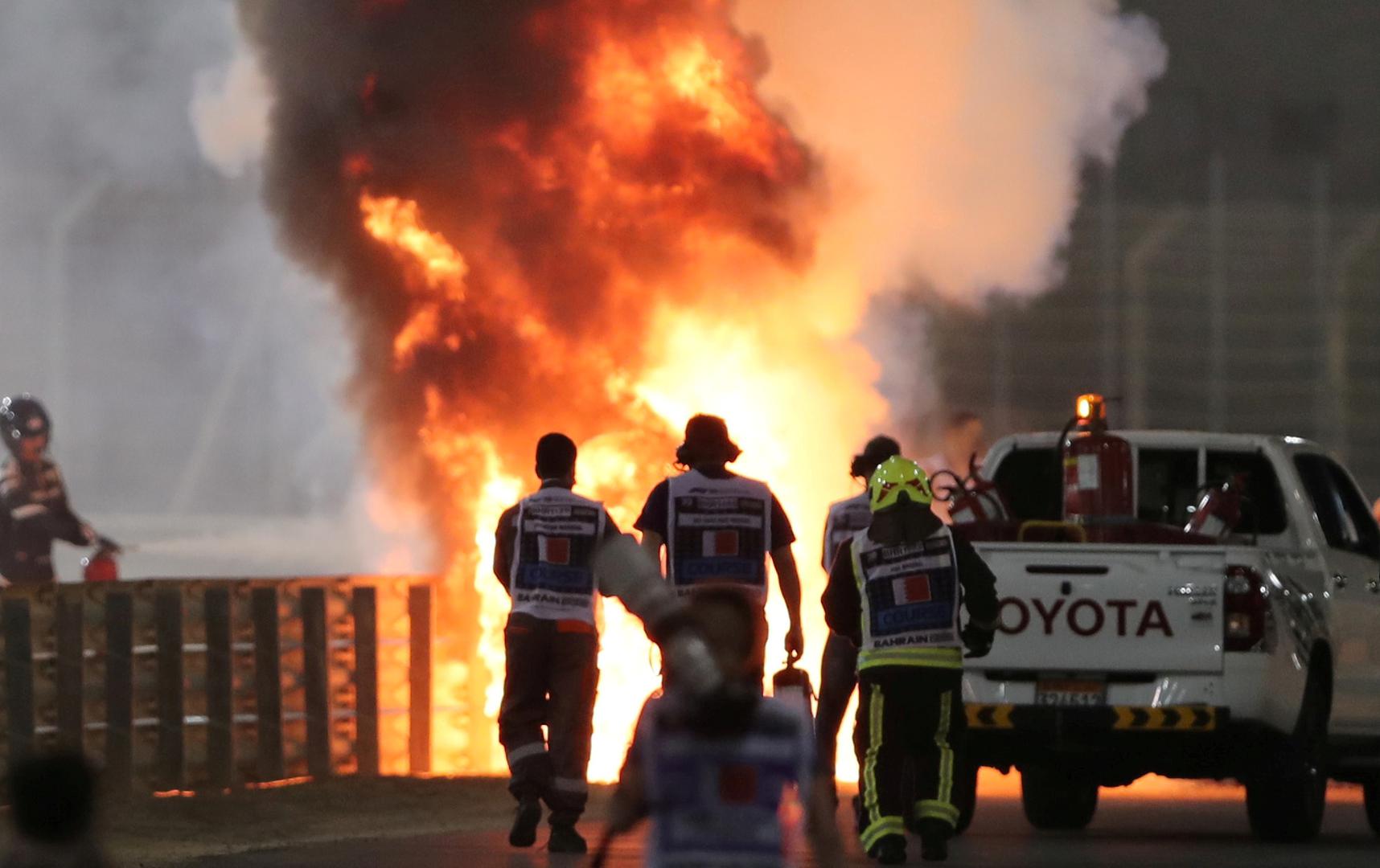 Velika nesreća Haasovog vozača Romaina Grosjeana iz koje se, srećom, izvukao živ. 