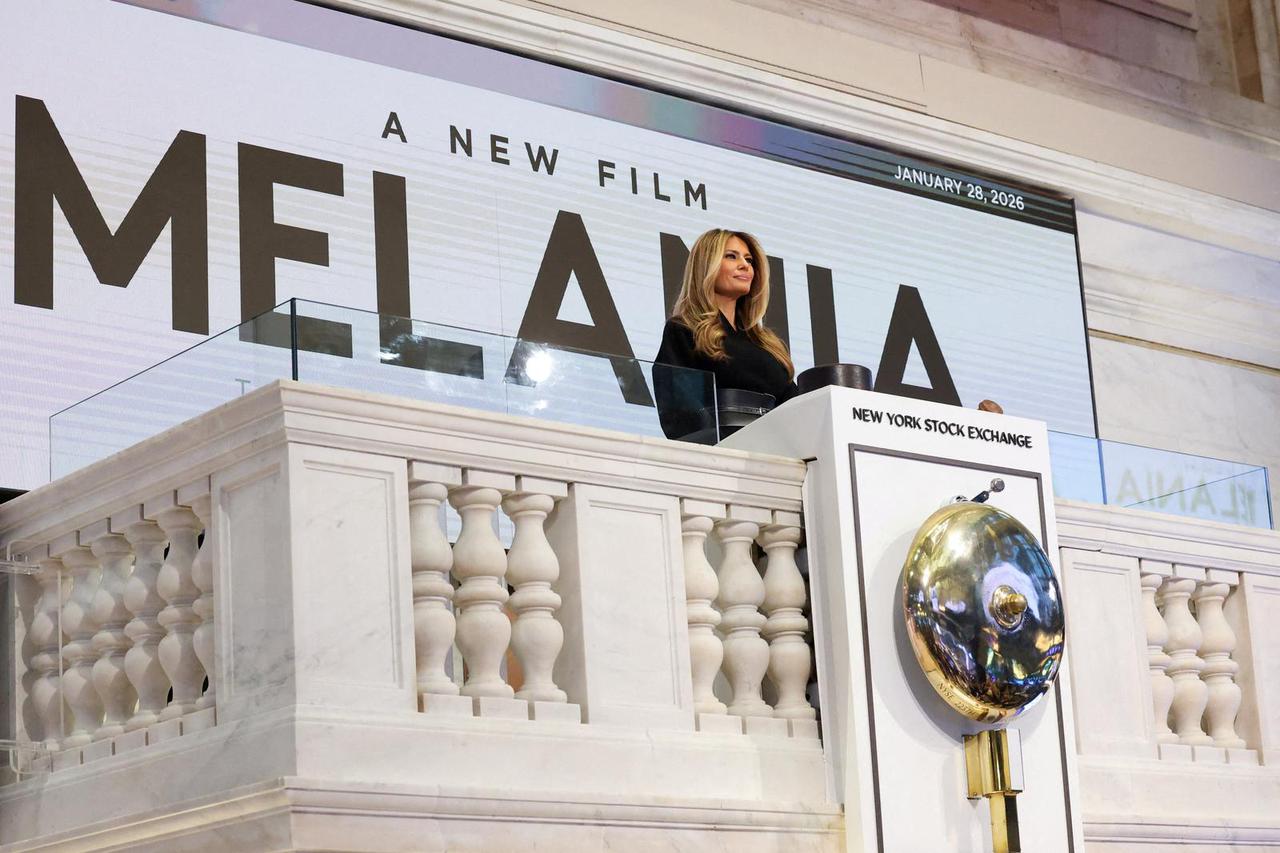 U.S. First Lady Melania Trump rings the NYSE opening bell, in New York
