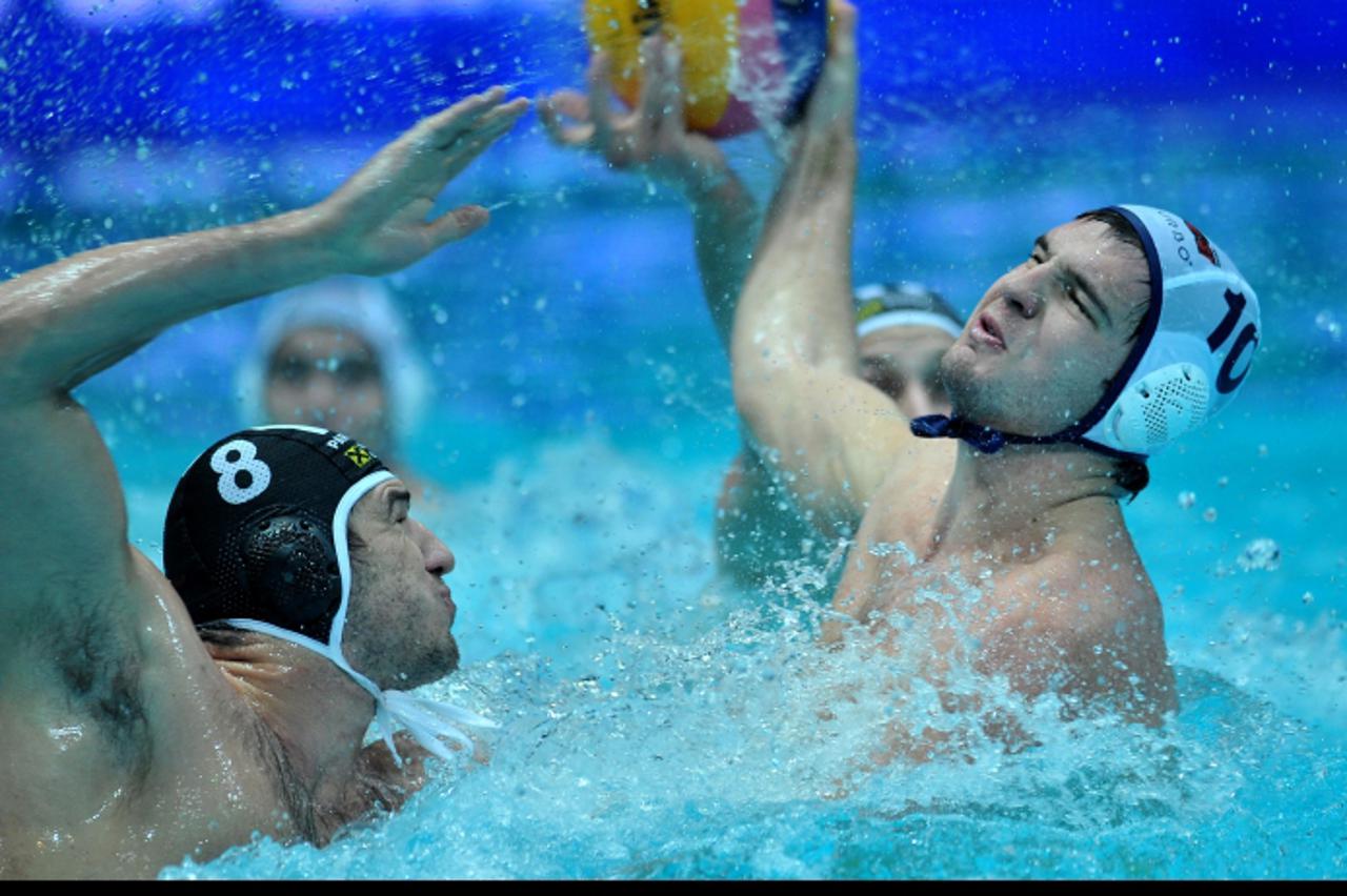'14.11.2010.,bazen na Mladosti, Zagreb - 1. kolo vaterpolske Eurolige, Mladost - Partizan. Aleksandar Radovic, Petar Muslim. Photo: Antonio Bronic/PIXSELL'