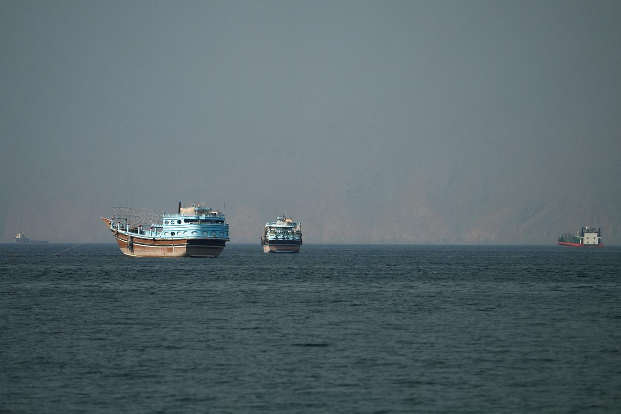 Vessels at the Strait of Hormuz, as seen from Musandam