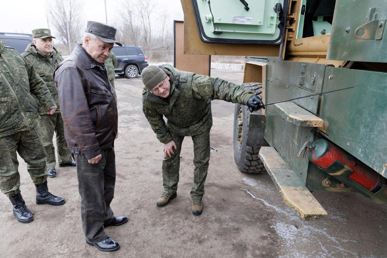 Russia's Defence Minister Sergei Shoigu visits troops in Ukraine