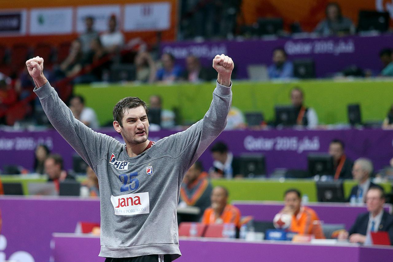 21.01.2015., Duhail Handball Sports Hall, Doha, Katar - 24. svjetsko rukometno prvenstvo, 4. kolo, grupa B, Makedonija- Hrvatska. Mirko Alilovic.  Photo: Goran Stanzl/PIXSELL