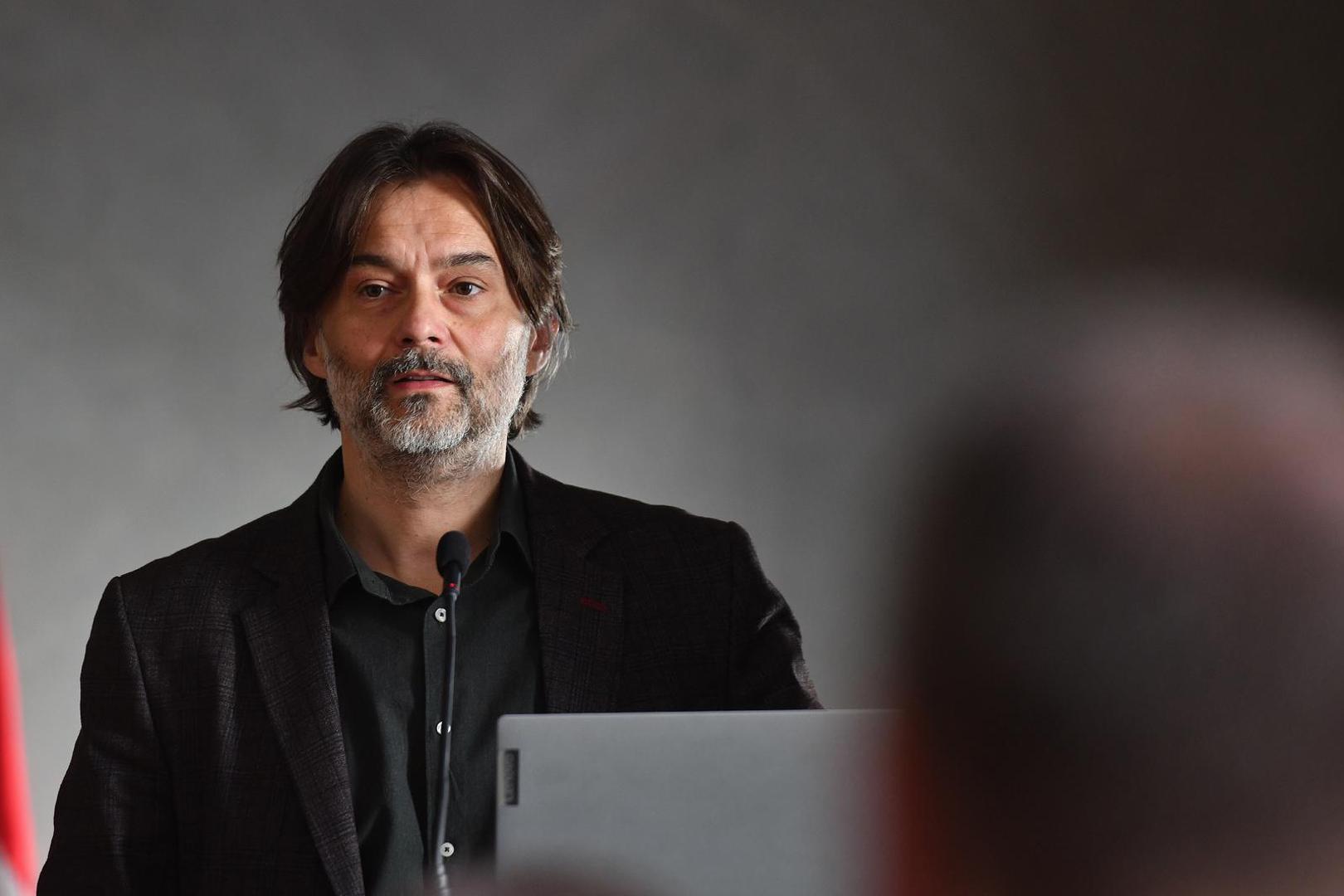 09.03.2023., Varazdin - U skupstinskoj dvorani Varazdinske zupanije prikazan je dokumentarni film Vecernjeg lista "Neandertalci". glavni urednik Vecernjeg lista Drazen Klaric Photo: Vjeran Zganec Rogulja/PIXSELL