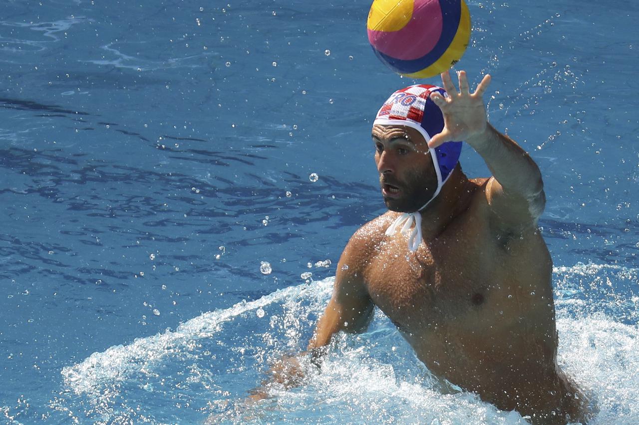 2016 Rio Olympics - Water Polo - Preliminary - Men's Preliminary Round - Group B USA v Croatia - Maria Lenk Aquatics Centre - Rio de Janeiro, Brazil - 06/08/2016. Xavier Garcia (CRO) of Croatia competes. REUTERS/Kai Pfaffenbach FOR EDITORIAL USE ONLY. NOT