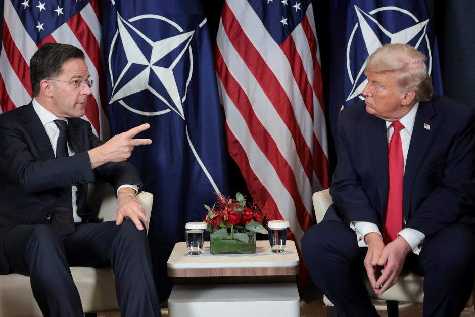 U.S. President Trump holds a bilateral meeting with NATO Secretary General Mark Rutte, at the World Economic Forum in Davos