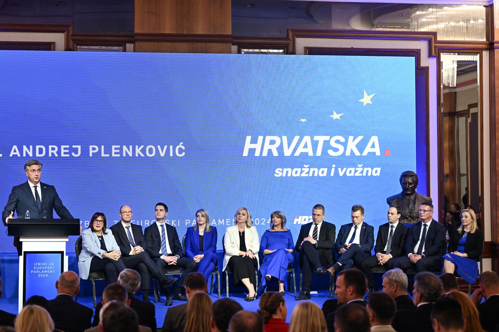9.5.2024., Zagreb - Predstavljanje kandidata i Izbornog programa Hrvatske demokratske zajednice za nadolazece izbore za Europski parlament. Photo: Neva Zganec/PIXSELL
