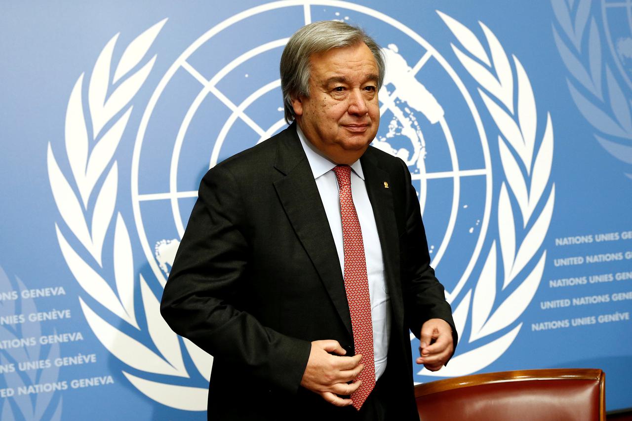 Antonio Guterres, United Nations High Commissioner for Refugees (UNHCR), arrives for a news conference at the United Nations in Geneva, Switzerland December 18, 2015.  REUTERS/Denis Balibouse/File photo